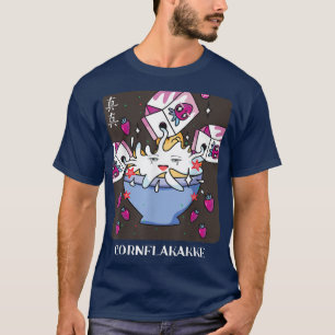 Kanji Anime Strawberry Milk Cornflakakke Japan nau T-Shirt