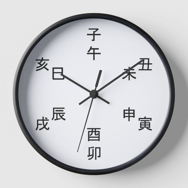 Kanji Clock - Chinese Zodiac - Time of the Day -  (Front)