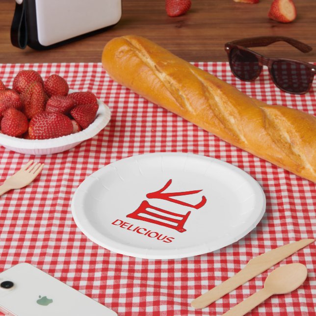 Kanji Delicious Red paper plates (Picnic)