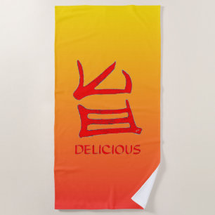 Kanji Delicious Sunset beach towel