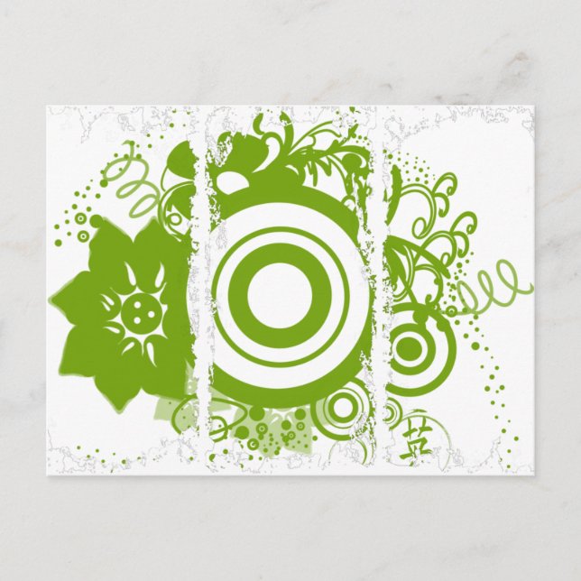 Kanji for Courage Flower Circle Postcard (Front)