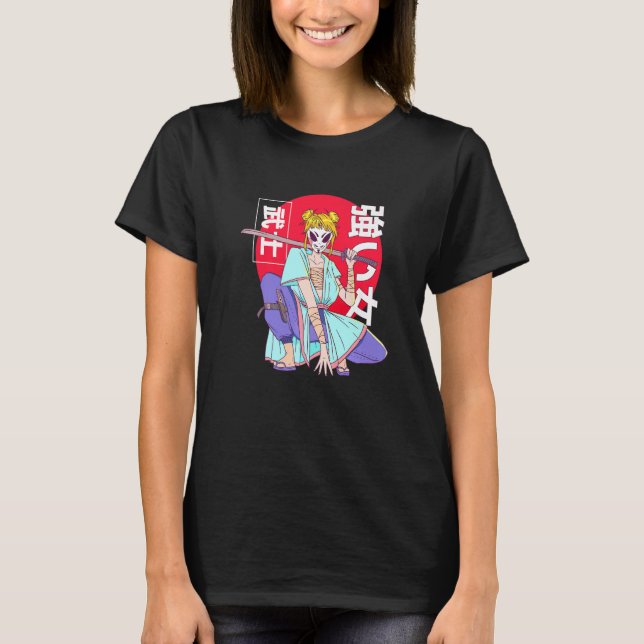 Kanji Japanese Samurai Ninja Girl Woman T-Shirt (Front)