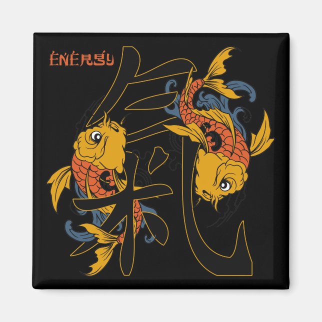 Kanji Koi Fish Energy Magnet (Front)