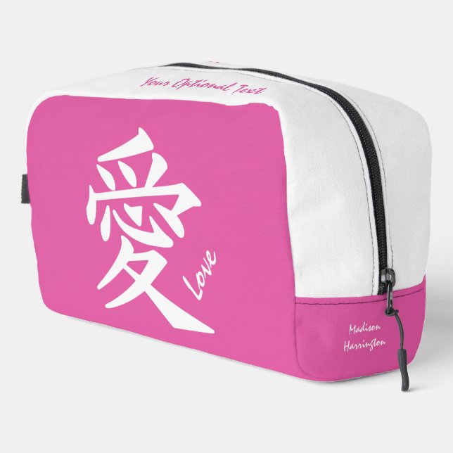 Kanji Love custom name & colour Dopp Kit (Right Corner)