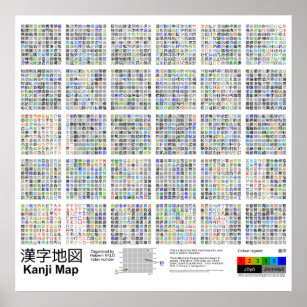 Kanji Map Poster