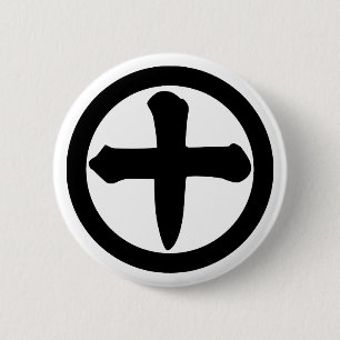 Kanji numeral ten in circle 6 cm round badge
