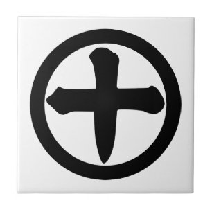 Kanji numeral ten in circle tile