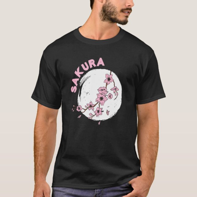 Kanji Sakura Japanese Cherry Flower Blossom Pink S T-Shirt (Front)