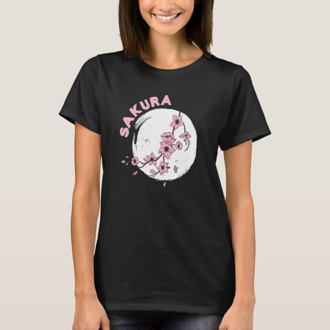 Kanji Sakura Japanese Cherry Flower Blossom Pink S T-Shirt (Front)