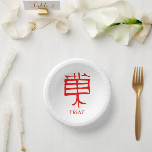 Kanji Treat Red paper bowls Paper Plate
