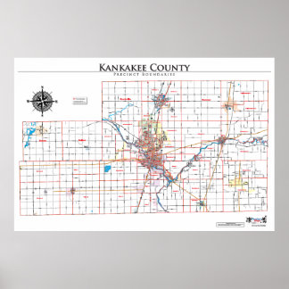 Kankakee County Precinct Map Poster