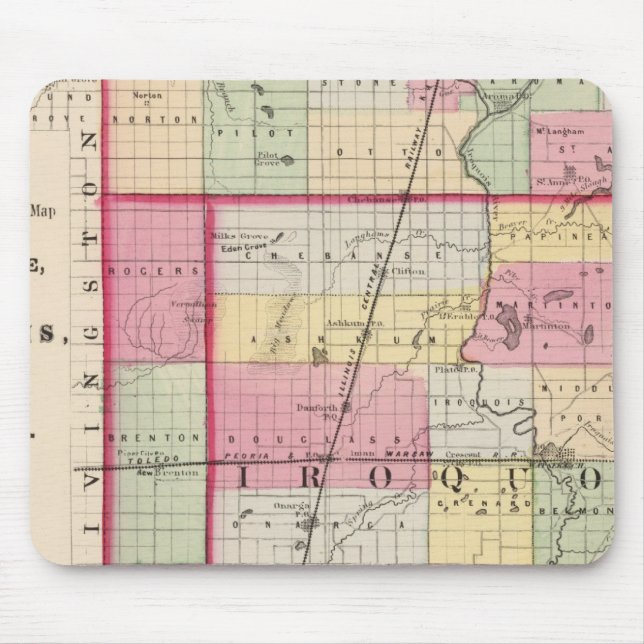Kankakee, Iroquois, Ford counties Mouse Pad (Front)
