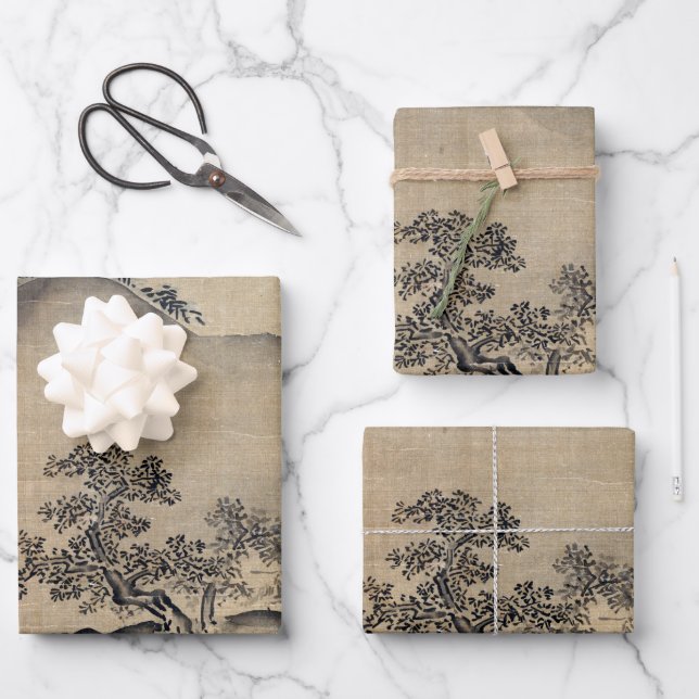 Kano Chikanobu Landscape Wrapping Paper (Front)