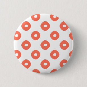 "Kanoko" Fawn Spot Pattern Salmon Pink 6 Cm Round Badge