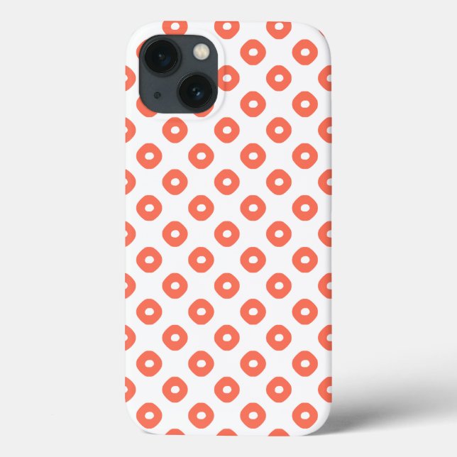 "Kanoko" Fawn Spot Pattern Salmon Pink Case-Mate iPhone Case (Back)