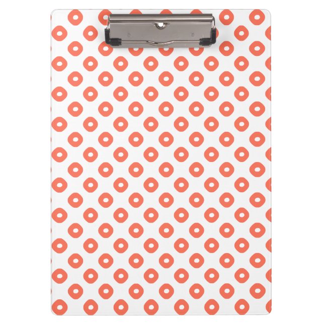 "Kanoko" Fawn Spot Pattern Salmon Pink Clipboard (Front)