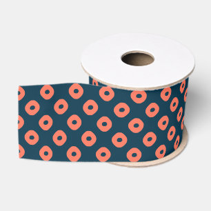 "Kanoko" Fawn Spot Pattern Salmon Pink Grosgrain Ribbon