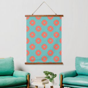 Kanoko" Fawn Spot Pattern Salmon Pink Hanging Tapestry