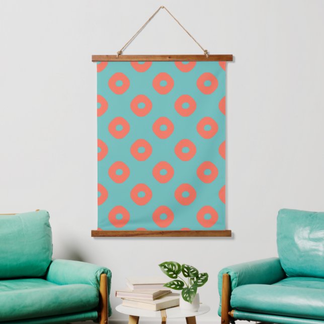 Kanoko" Fawn Spot Pattern Salmon Pink Hanging Tapestry (Living Room)