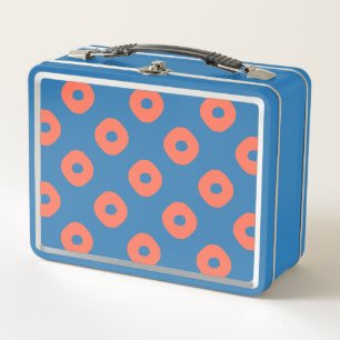 "Kanoko" Fawn Spot Pattern Salmon Pink Metal Lunch Box