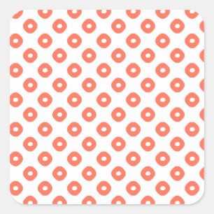 "Kanoko" Fawn Spot Pattern Salmon Pink Square Sticker