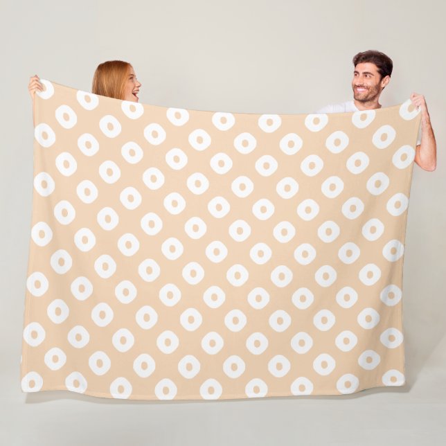 "Kanoko" Fawn Spot Pattern White Fleece Blanket (In Situ)