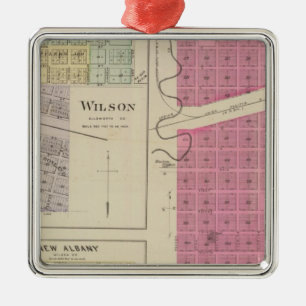 Kanopolis, Wilson, Guilford, New Albany, Kansas Metal Ornament
