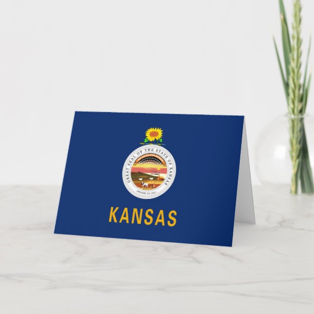 Kansan Flag & Seal, Flag of Kansas Card (Front)