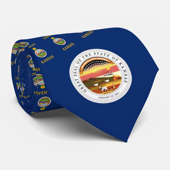 Kansan Flag & Seal, Flag of Kansas Tie (Rolled)