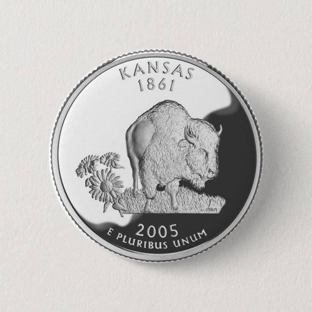 Kansas 6 Cm Round Badge (Front)