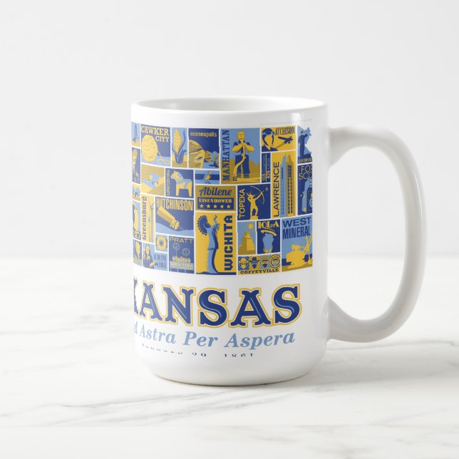 Kansas - Ad Astra Per Aspera -  Mug (Right)