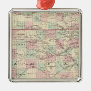 Kansas and Nebraska Metal Tree Decoration
