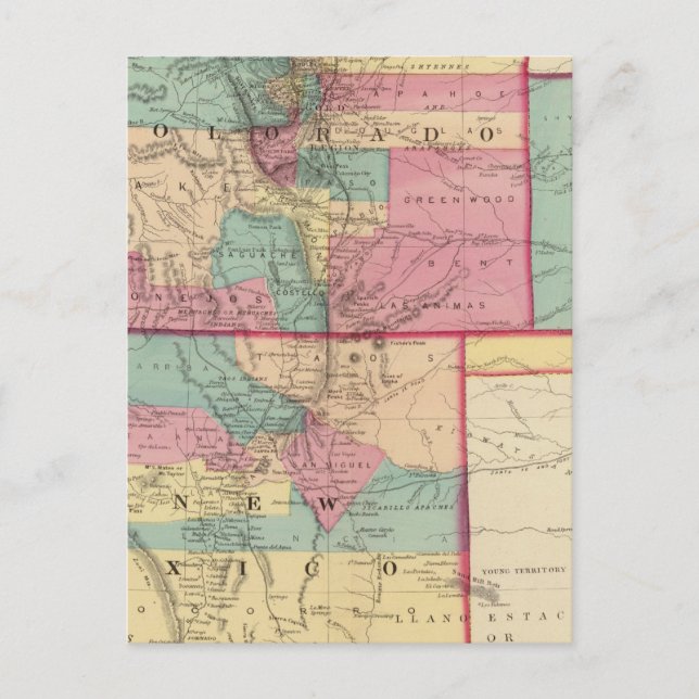 Kansas, Arizona, Colorado, New Mexico, and Utah Postcard (Front)