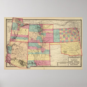 Kansas, Arizona, Colorado, New Mexico, and Utah Poster