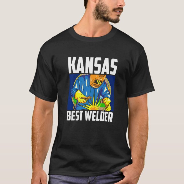 Kansas Best Welder Ironworker Ironsmith Welding US T-Shirt (Front)
