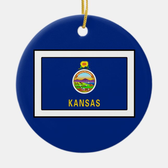 Kansas Ceramic Ornament (Front)