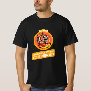 KANSAS CHANNEL CATFISH FISHERMAN T-Shirt