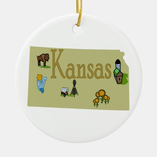 Kansas Christmas Tree Ornament (Front)