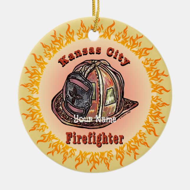 Kansas City Firefighter  ornament (Front)