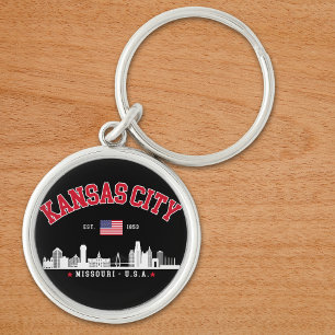 Kansas City Flag & Skyline Design   Cool Midwest Key Ring