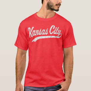 Kansas City KC Vintage Baseball Sports Script T-Shirt