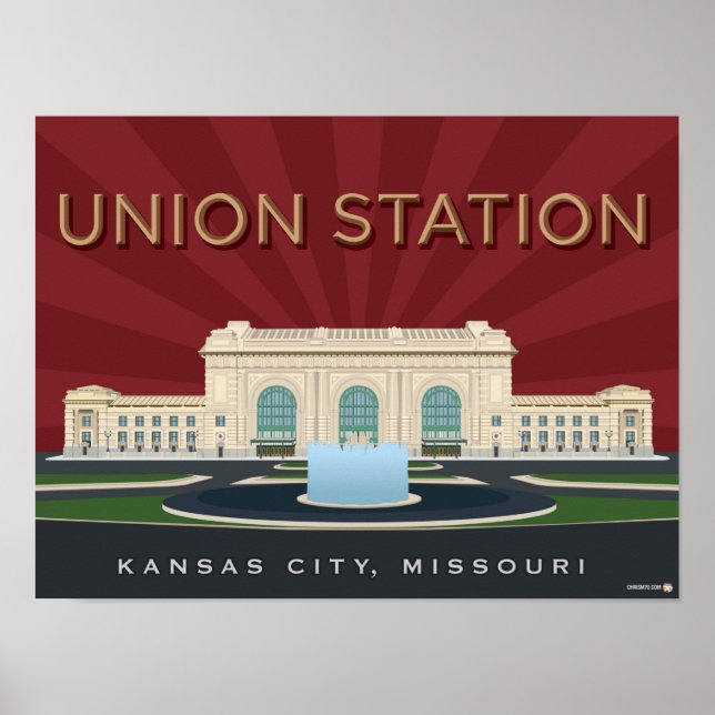 Kansas City Landmarks: Union Station – 16 x 12 Poster (Front)
