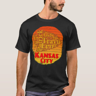 Kansas City  Lover Chief Fan toon Retro Sunset T-Shirt