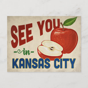 Kansas City Missouri Apple - Vintage Travel Postcard