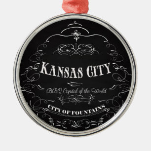 Kansas City Missouri - BBQ Capital of the World Metal Tree Decoration