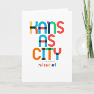 Kansas City Missouri Mid Century, Pop Art, Card