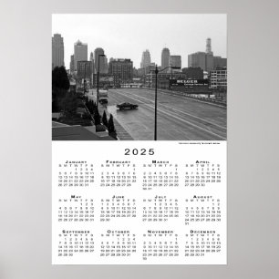 Kansas City, Missouri Skyline 2025 Calendar Poster