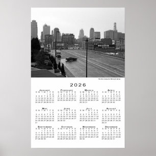 Kansas City, Missouri Skyline 2026 Calendar Poster