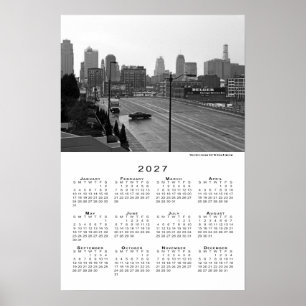 Kansas City, Missouri Skyline 2027 Calendar Poster