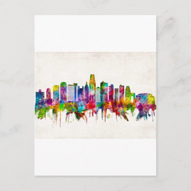 Kansas City Missouri Skyline Invitation Postcard (Front)